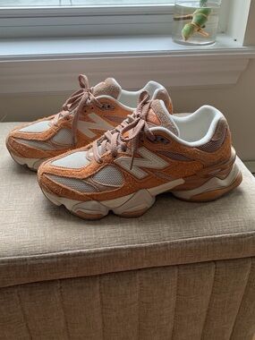 New Balance 9060 Women’s Peach/Beige Suede & Mesh Sneakers